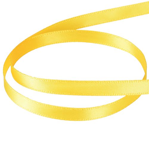 Product Satin ribbon gift ribbon yellow narrow decorative ribbon 6mm 50m