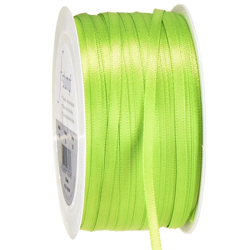 Satin ribbon gift ribbon light green double satin 3mm 50m
