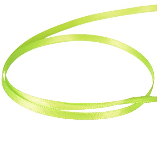 Product Satin ribbon gift ribbon light green double satin 3mm 50m