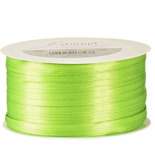 Product Satin ribbon gift ribbon light green double satin 3mm 50m