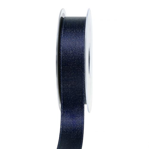 Satin ribbon with mica blue 25mm 20m