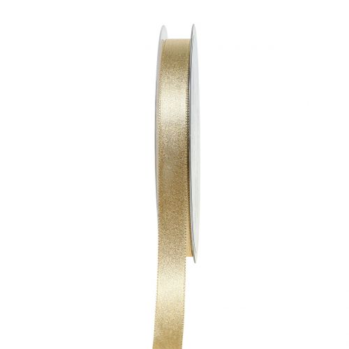 Floristik24 Satin ribbon with glitter gold 10mm 20m