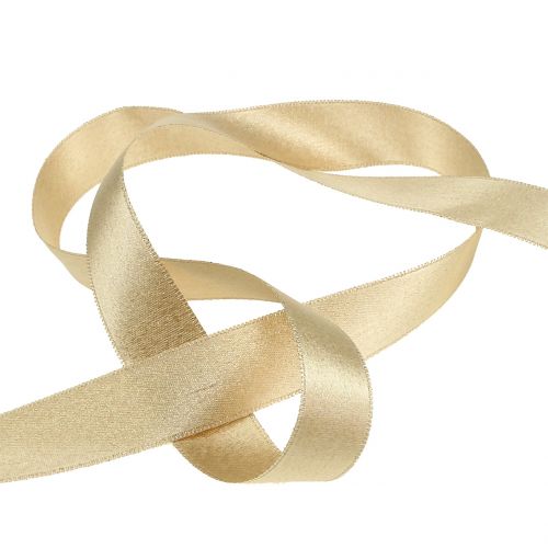 Floristik24 Satin ribbon with glitter gold 25mm 20m