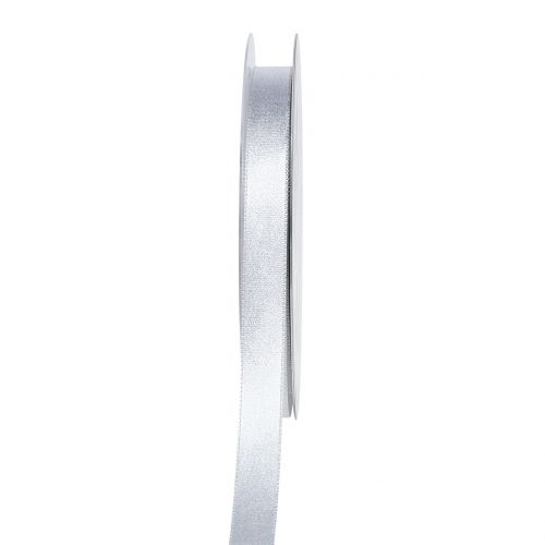 Floristik24 Satin ribbon with mica silver 10mm 20m