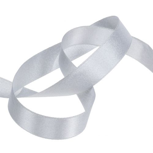 Product Satin ribbon with mica silver 10mm 20m