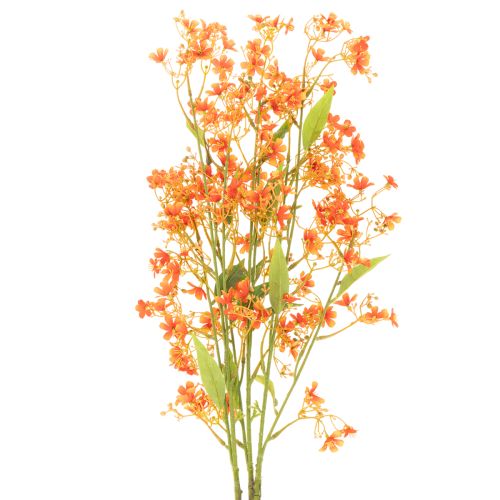 Artificial flower orchid branch orange filigree room decoration 110cm 3pcs