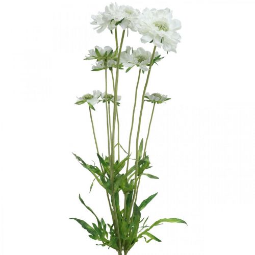 Scabiosa Artificial Flower White Garden Flower H64cm Bunch of 3pcs