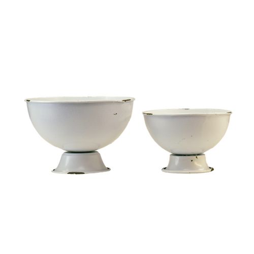 Trophy bowl decorative trophy white rust Ø15cm H10cm set of 2