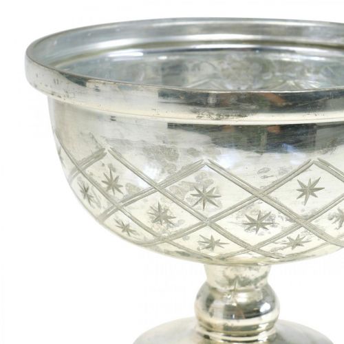 Product Glass bowl with foot shabby chic glass decoration champagne Ø17cm H13cm
