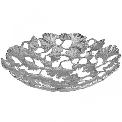 Decorative bowl silver gingko bowl metal Ø43cm H11cm