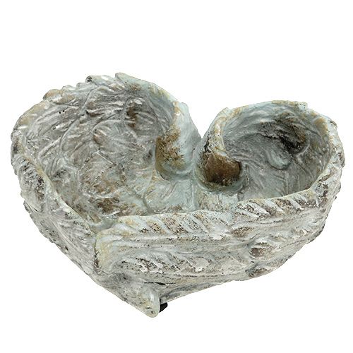 Floristik24 Bowl heart shape gray 20cm x 18cm H7.5cm 1p
