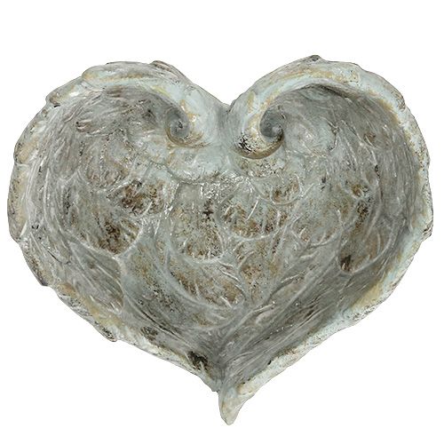 Floristik24 Bowl heart shape gray 20cm x 18cm H7.5cm 1p