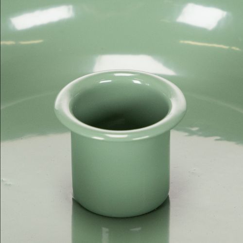 Green metal candlestick, decorative, for taper candles, 13cm | Floristik24.ie