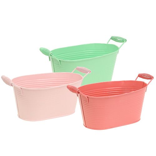 Bowl oval 19.5cm x 12cm H9.5cm pastel mix 3pcs