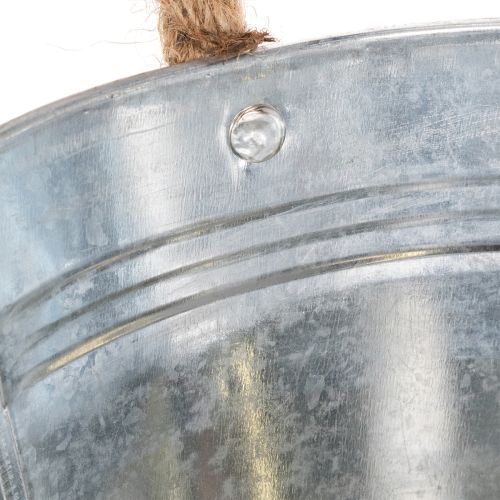 Oval bowl 35cm x 21.5cm H11.5cm, glossy zinc | Floristik24.ie
