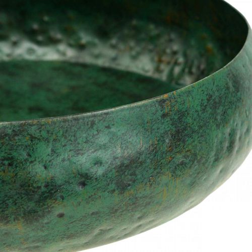 Decorative bowl green antique Decorative bowl metal Ø25.5cm H6cm