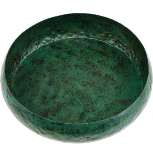 Floristik24 Decorative bowl green antique Decorative bowl metal Ø25.5cm H6cm
