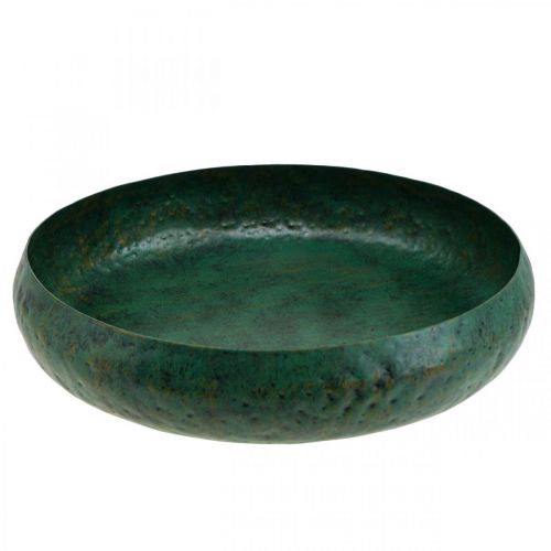 Floristik24 Decorative bowl green antique Decorative bowl metal Ø32cm H7cm