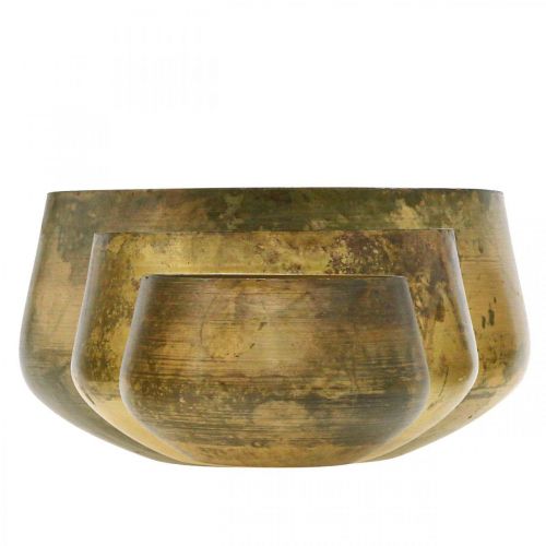 Floristik24 Decorative bowl brass metal bowl Ø20/16.5/12.5cm set of 3