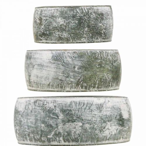 Floristik24 Decorative metal bowl round gray Ø22/18.5/14.5cm