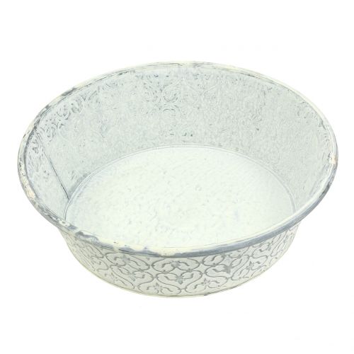 Zinc bowl washed with decor cream Ø28cm H8cm | Floristik24.ie