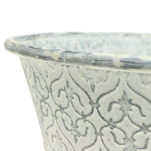 Floristik24 Zinc bowl with decor cream washed Ø35.5cm H9cm