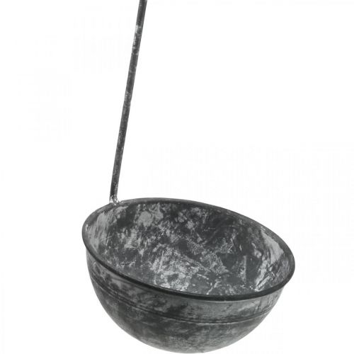 Floristik24 Decorative trowel metal, decorative bowl for hanging Gray Ø13cm