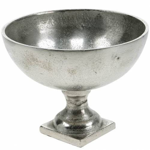 Floristik24 Bowl with foot silver metal Ø16cm table decoration, antique look