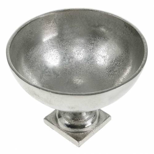 Floristik24 Bowl with foot silver metal Ø16cm table decoration, antique look