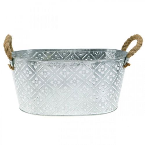Floristik24 Planter with handles, metal bowl, flower tray L31cm