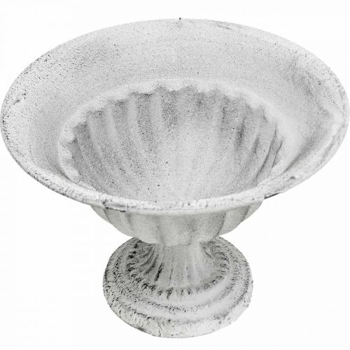 Floristik24 Cup bowl white decorative cup metal goblet Ø16cm H11.5cm