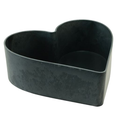 Product Bowl heart plastic decorative bowl anthracite 24/21cm set of 2