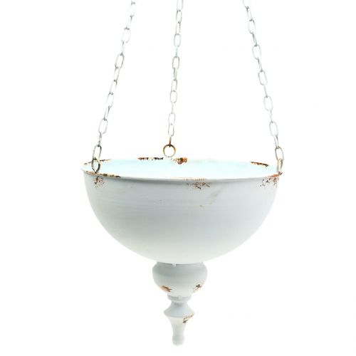 Floristik24 Planter bowl for hanging white Ø26cm H23cm