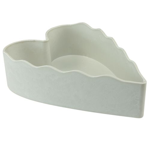 Floristik24 Bowl plastic heart plant bowl white gray 21×14.5×5.5cm