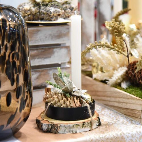 Decorative bowl with candle holder black metal Ø10.5cm 4pcs | Floristik24.ie