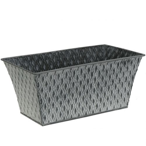 Floristik24 Zinc bowl with diamond pattern 30cm × 18cm H15cm