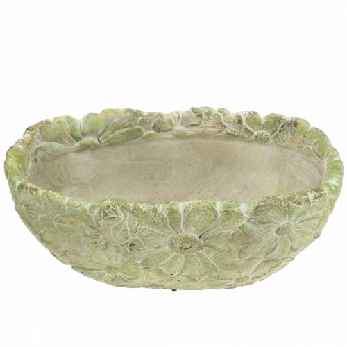Floristik24 Plant bowl oval green 22×11.5cm H10cm