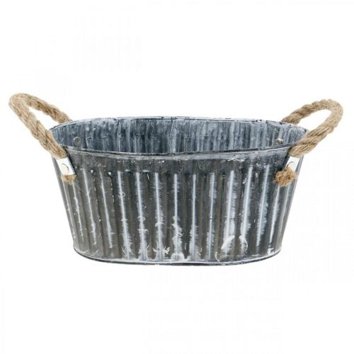 Floristik24 Metal plant bowl, flower bowl for planting, decorative bowl with handles L22.5 cm