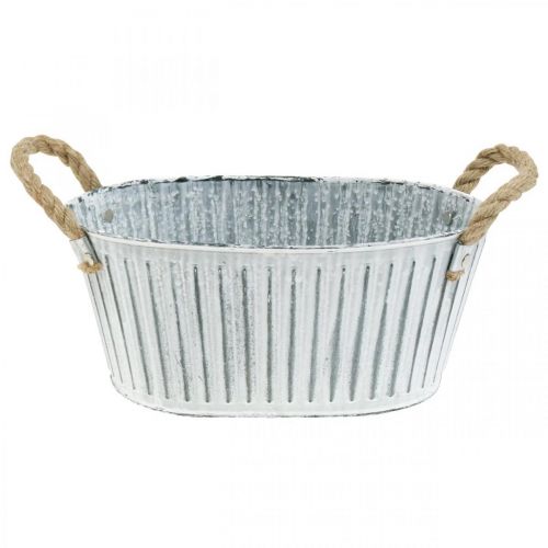 Floristik24 Planter with handles, metal flower bowl, decorative bowl for planting L28cm