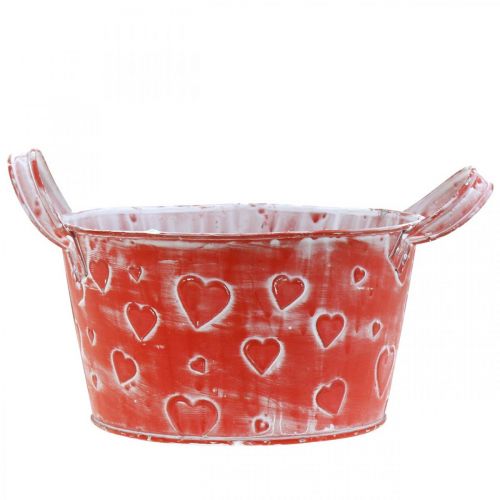 Floristik24 Metal bowl heart pattern, planter, planter bowl with handles Ø17.5cm