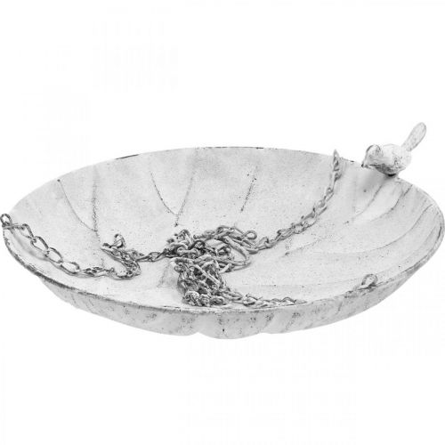 Product Decorative bowl for hanging flower basket metal white L62cm Ø31cm