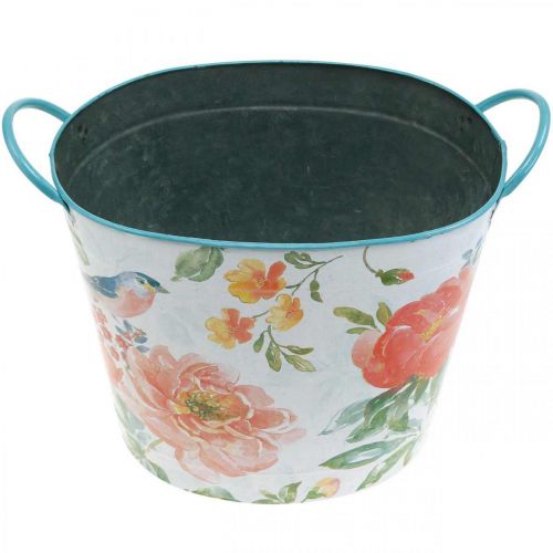 Product Plant bucket oval vintage metal spring decoration planter 27.5cm