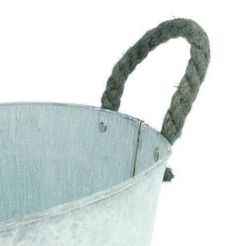 Product Bowl oval with rope handles 36x24x17cm grey