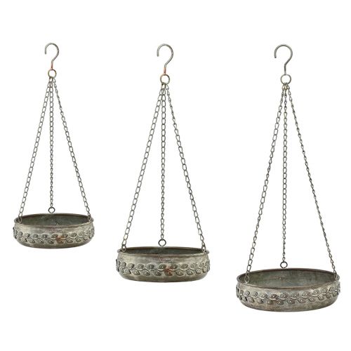 Bowl for hanging metal antique rust Ø18.5/22/25cm 3pcs