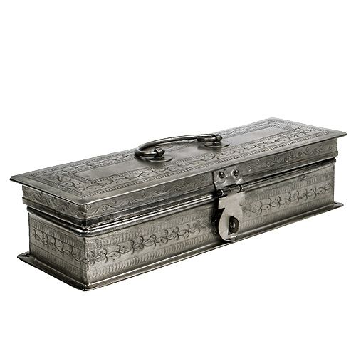 Box silver square 24cm x 8cm H6cm