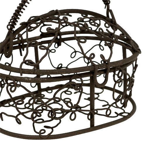 Floristik24 Wire box oval, round brown 2-set
