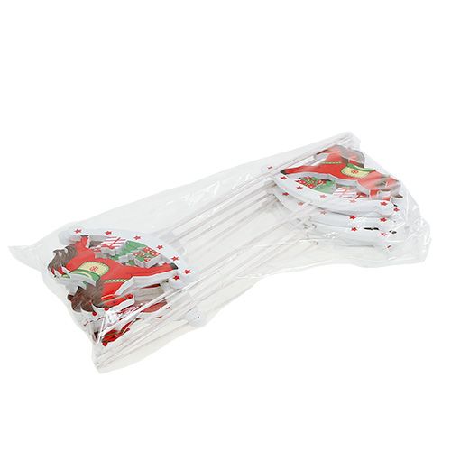 Floristik24 Rocking horse on stick red 8.5cm 16 pcs