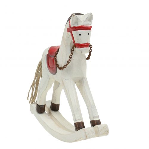 Product Rocking horse wood red, white 19cm x15cm