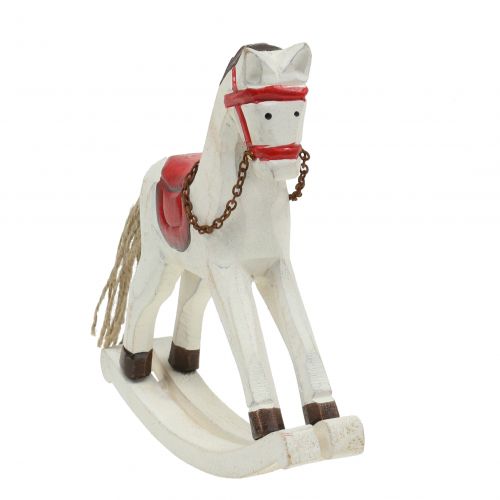 Floristik24 Rocking horse wood red, white 19cm x15cm