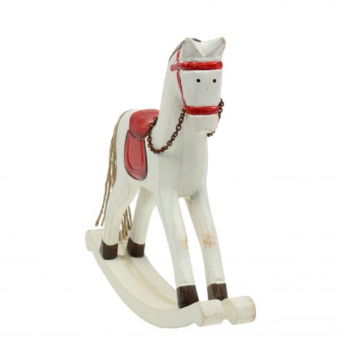 Floristik24 Rocking horse wood white, red 25cm x 20.5cm